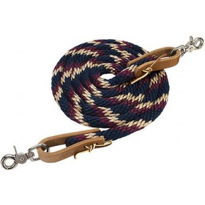 Westernové otěže WEAVER 5/8" x 8' navy/vínová – Zboží Dáma