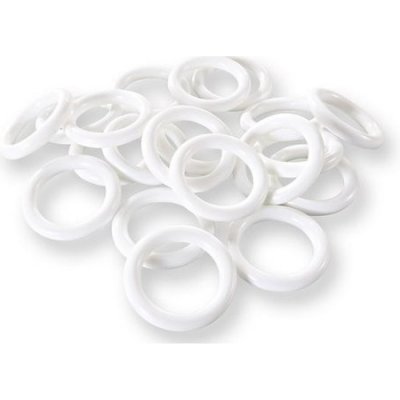 kroužek d42 /20ks/-záclonový, bílý plast – Zboží Mobilmania