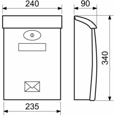 Schránka poštovní plast 24x34x9 cm černá mat – Zboží Mobilmania