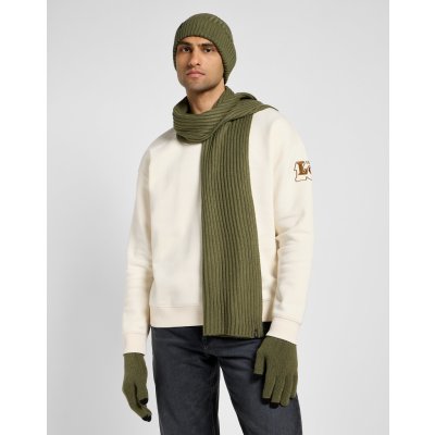 Lee Sada čepice+šála+rukavice xmas pack mercantile green – Sleviste.cz