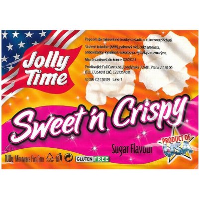 Jolly Time Popcorn Sweet´n Crispy - Sladký popcorn 100 g