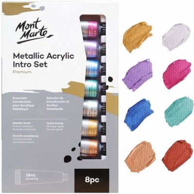 Mont Marte sada akrylových barev Metall 8 x 18ml, č. 8181 – Zboží Dáma
