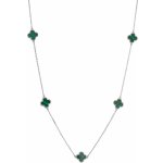 Pavona Stříbrný náhrdelník čtyřlístky malachit 12150.3 – Zboží Mobilmania