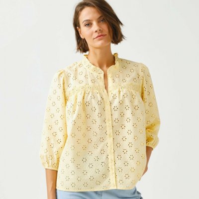 Madeirová halenka s 3/4 rukávy žlutá – Sleviste.cz