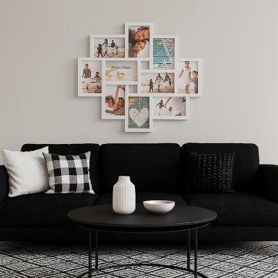 Fotorámeček na 10 fotek, 53x49 cm, bílý SPRINGOS PANORAMA – Zboží Živě