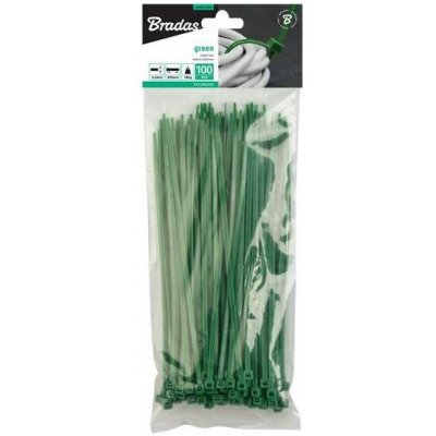 Bradas BR-TSGR1136150 Stahovací pásky na vodiče 3,6 x 150 mm 100 ks Green – Sleviste.cz