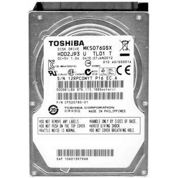 Toshiba 500GB SATA II 2,5", MK5076GSXN