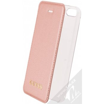 Pouzdro Guess IriDescent Booktype Case Apple iPhone 5 iPhone 5S iPhone SE růžově zlaté