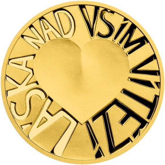 Česká mincovna Zlatý dukát Latinské citáty Omnia vincit amor Nad vším vítězí láska 3,49 g
