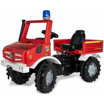 Rolly Toys Rolly Fire Unimog Požární auto s řazením brzdami a majákem volant se zvukovými efekty není součástí Volant se zvukovými efekty 600409235