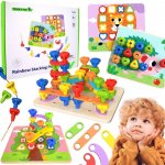 Tooky Toy Logická stavebnice a provlékání Duha – Hledejceny.cz