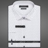 Pánská Košile Lui Bentini Platinum pánská bavlněná košile dlouhý rukáv regular fit LDB240 bílá s tmavě modrými kosočtverečky