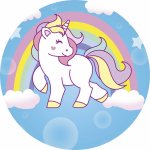 Jedlý obrázek JEDNOROŽEC - UNICORN ● materiál: JEDLÝ PAPÍR Ⓜ️, ● velikost: průměr 20 cm ☝ – Zboží Dáma