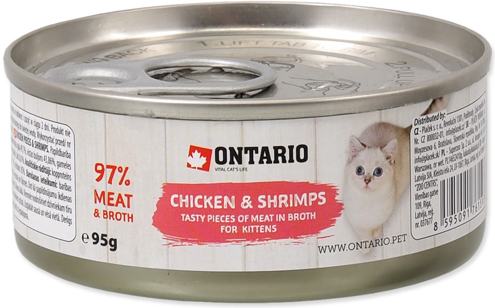 Ontario Kitten Chicken & Shrimps 6 x 95 g