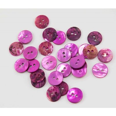 Perleťový knoflík barvený - odstíny tmavší růžové - průměr 1,2 cm – Sleviste.cz