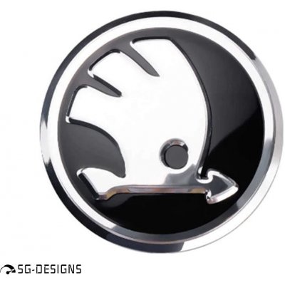 Znak ŠKODA 80mm - černá + stříbrná | Zboží Auto