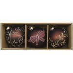 Chic Antique Vánoční baňka Mocca Ø 8 cm – set 3 ks, hnědá barva, sklo – Hledejceny.cz