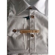 Košile OS Trachten pánská slim fit, dlouhý rukáv bílá