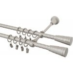 GARNÝŽE-HEBR Garnýž kroucená Sevilla double chrom mat dvojitá 320 cm – Zboží Mobilmania