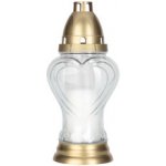 Lampa hřbitovní DEKOR SRDCE skleněná 115g bílá 11x23cm – Hledejceny.cz