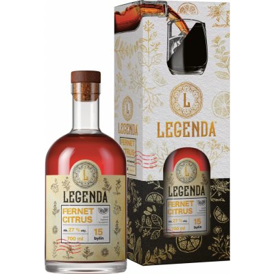 Legenda Fernet Citrus 27% 0,7 l (dárkové balení 1 sklenice)