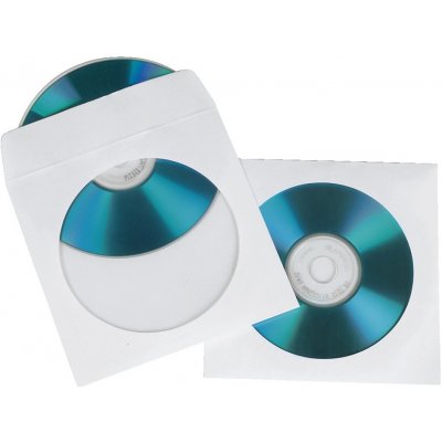 Hama ochranný obal pro CD/DVD, 100ks/bal, bílý, balení krabička na zavěšení