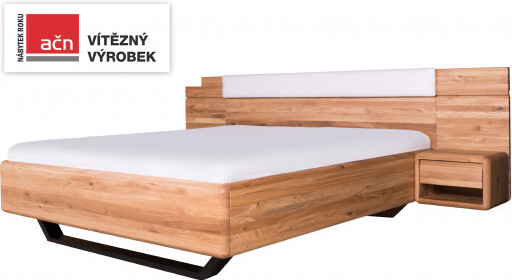 Domestav Aria čelo rovné rozšířené s čalouněním kovová podnož dub nature
