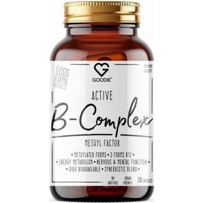 Goodie Aktivní B-Komplex Methylované formy 5-MTHF, 3x B12 30 kapslí – Hledejceny.cz