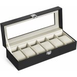 Songmics box na hodinky černá šedá JWB06BK – Zboží Dáma