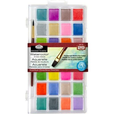 ROYAL & LANGNICKEL Akvarelové barvy perleťové, 28 ks + štětec – Zboží Dáma