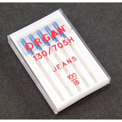 Jehly do šicích strojů ORGAN Jeans - 5 ks - velikost 100/16 – Zboží Mobilmania