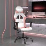 VidaXL Herní židle bílá a růžová umělá kůže – Sleviste.cz
