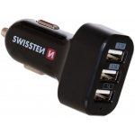 Napájecí adaptér SWISSTEN 3x USB černý Napájecí adaptér, do auta, 3x USB, vstup 12-24V, výstup 5V, 2,1/1A, černý 20111200 – Zboží Mobilmania