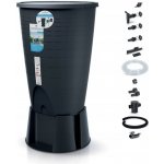 PROSPERPLAST Sud na dešťovou vodu s podstavcem a příslušenstvím PERUNO SET světle šedý 260l – Sleviste.cz