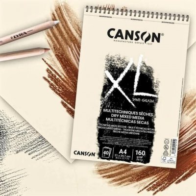 Canson XL Dry Mixed Media Sand Grain Natur A4 40 listů – Zboží Mobilmania