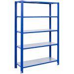 Majster Regál 200 x 100 x 30 cm T profil 5 polic zinek modrá – Sleviste.cz
