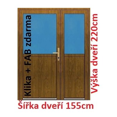 Soft Dvoukřídlé vchodové 1/2 sklo bílá 155 x 220 cm – Hledejceny.cz