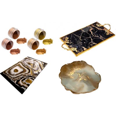 PourArt Kovový prášek SADA XC800 Geode Golden 20 g – Sleviste.cz
