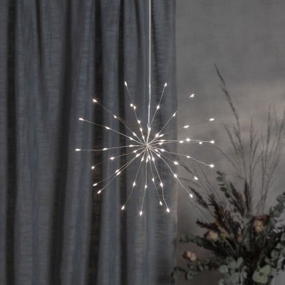 Star trading Závěsná LED světelná dekorace FIREWORK 60x LED P.26 cm stříbrná – Hledejceny.cz
