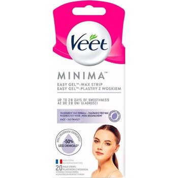 Veet Minima Easy-Gel voskové pásky na obličej, 20 ks