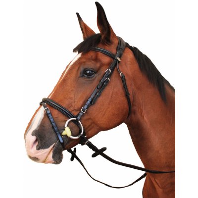 Kentaur Uzdečka pro koně TRYON Světle hnědá + zlaté kování – Sleviste.cz