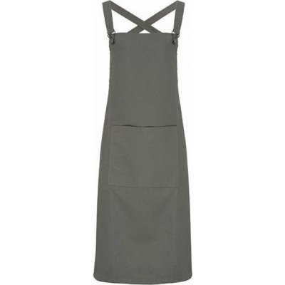 Premier Workwear Středně dlouhá zástěra Barista s křížením na zádech s kovovými očky v pase šedá tmavá Pantone 431 72x86cm PW129 – Zboží Dáma