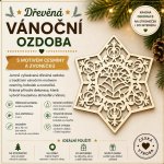 Dřevěná vánoční hvězda – cesmína a zvonečky 86 × 70 mm – Hledejceny.cz