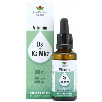 EkoMedica Vitamín D3 + K2Mk7 v kapkách 30 ml