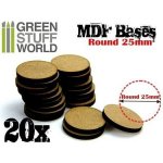 Dřevotřískové podstavce MDF Bases - Round 25mm (20 ks) – Zboží Živě