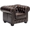 Křeslo Massive home Chesterfield hnědé z pravé kůže