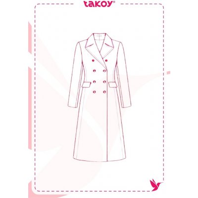 Takoy Elektronický PDF střih dámský dvouřadý kabát Jane-32-38 – Hledejceny.cz