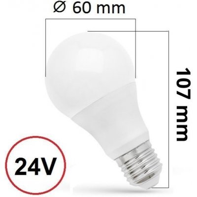 SPECTRUMLED LED GLS E-27 24V AC/DC 8.5W Neutrální bílá – Hledejceny.cz
