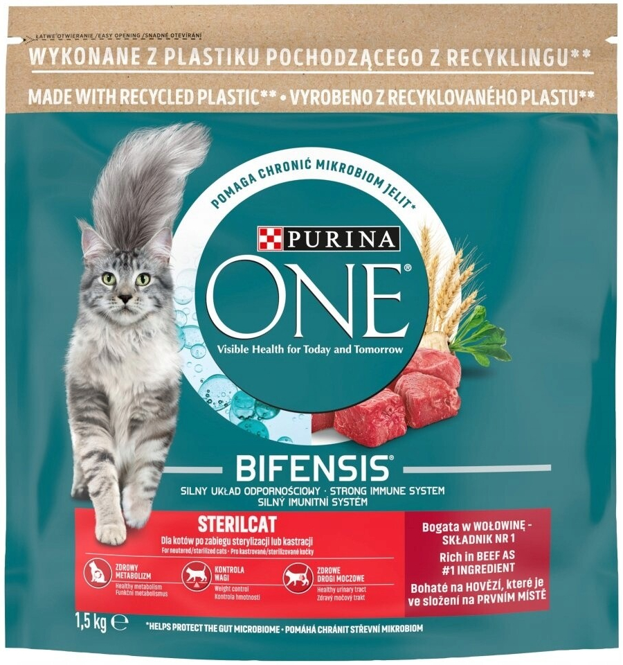 Purina ONE Sterilcat hovězí s prebiotikem 1,5 kg