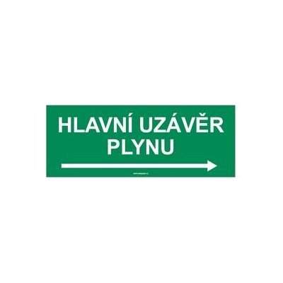 HLAVNÍ UZÁVĚR PLYNU VPRAVO, Samolepka 210x80 mm – Sleviste.cz